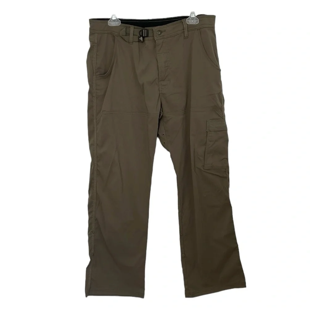 Prana men’s‎ Large nylon flat front khaki cargo pants.